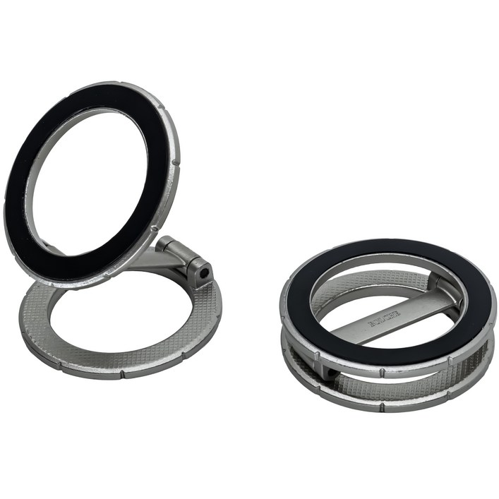 볼체 듀얼핏 맥세이프 차량 핸드폰 거치대 810도 회전 양면 자석, 02.티타늄 실버, 1개