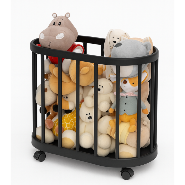 소소센스 아이방 대형 인형바구니 장난감 수납함 다용도 정리 바구니, 1개, 블랙