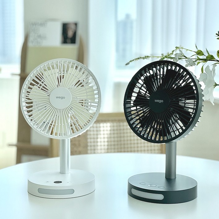 WEGO 엔플러스 저소음 무드등 탁상용 선풍기, 차콜블랙 WEGO 엔플러스 저소음 무드등 탁상용 선풍기, 차콜블랙