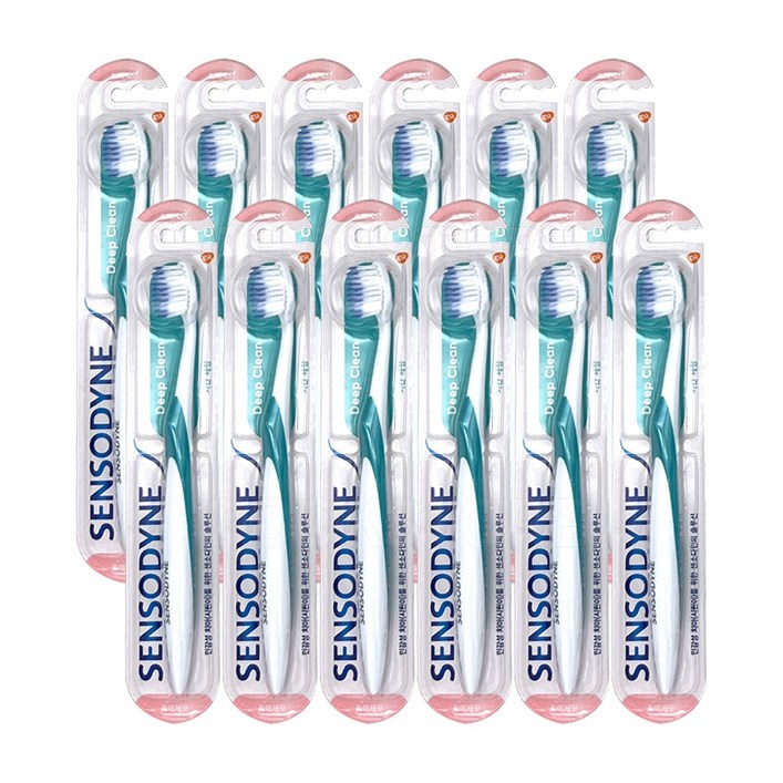 센소다인 딥클린 칫솔 12개 초미세모 민감성 치아 대용량