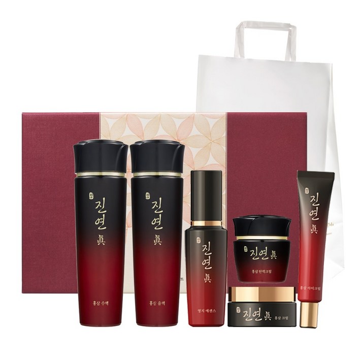 [6종/한방영양탄력케어]코리아나 진연진 홍삼 탄력 특별 기획세트+쇼핑백, 1세트