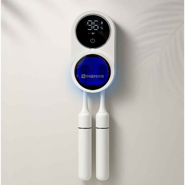 원프라임 2인용 커플 칫솔 살균기 OP-702 UV-C 자외선살균 소독기 팬드라이 건조기 벽걸이용