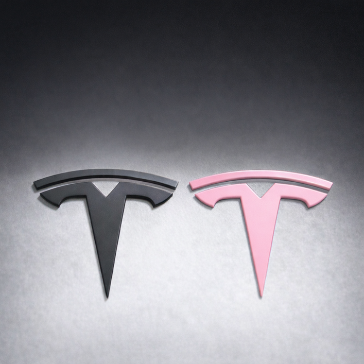 [노아르] 자동차 프론트 엠블럼 T자 메탈 로고 장식, 1개, 블랙