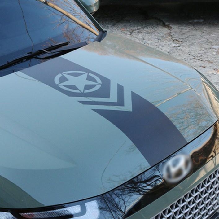 디디앤카 캐스퍼 데칼 본넷 별 라인 스티커 악세사리 호환, 07.그레이 무광, 1개