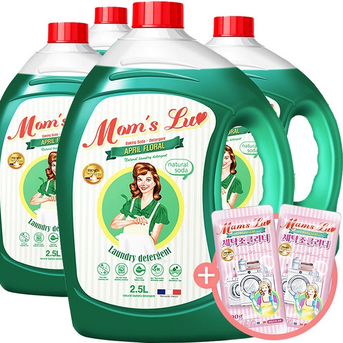 맘스럽 액상세제 플로럴향 본품, 2.5L, 4개