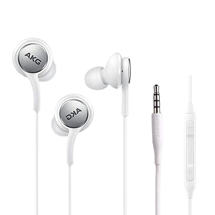 [홈방구]삼성전용 3.5 단자 유선이어폰 정품 AKG 스마트폰 갤럭시 노트북 인강 게이밍 S8 S9 S10 노트8 노트9, 화이트