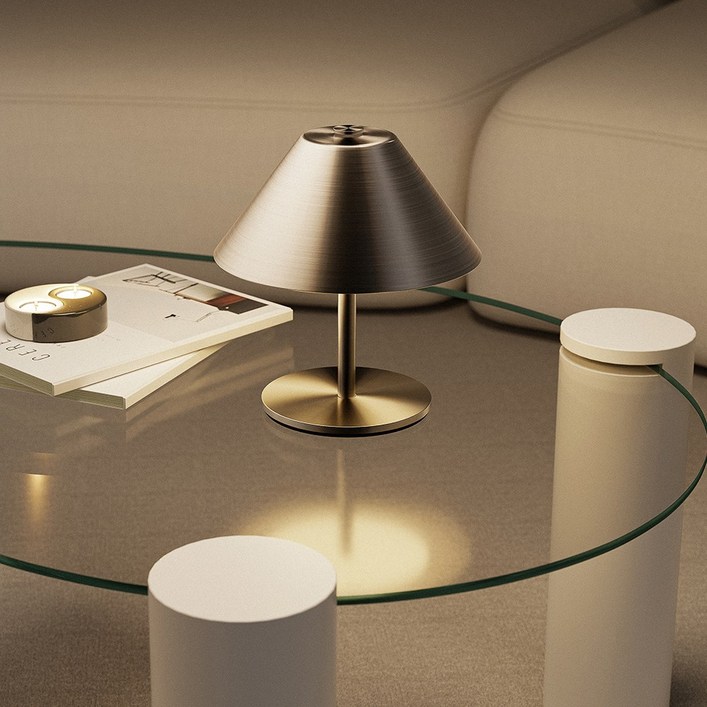 아르제룸 미드센츄리 무드등 무선 LED 침실 인테리어 탁상 수면등, 실버(소형)