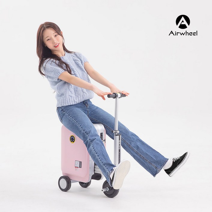 [한국총판] 국내배송 Airwheel 에어휠 전동캐리어 블랙핑크실버 캐리어, 핑크, 1개