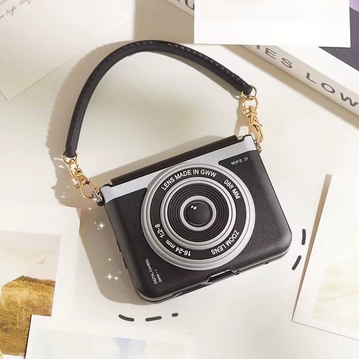 갤럭시 Z 플립 3 4 5 6 7 폴더블 핸드폰 가죽 케이스 낙하 방지 풀커버 자석 브래킷 크로스바디 스타일 긁힘 방지 보호 커버 디자인