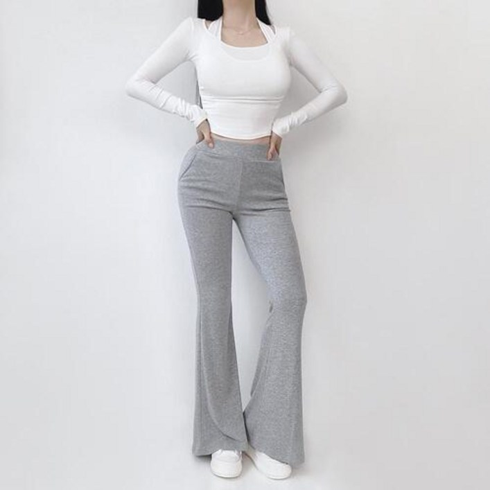 일반 기모 선택 부츠컷 밴딩 롱팬츠 3color 그레이 차콜 블랙 포켓 속기모 나팔바지 레깅스 여자 면바지 회색 츄리닝 트레이닝 국내생산