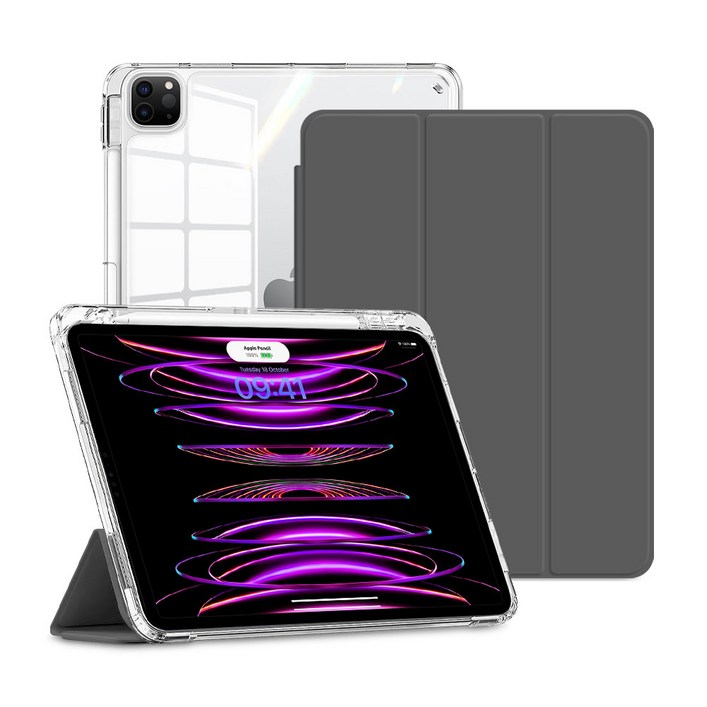 뷰씨 애플펜슬 수납 스마트커버 클리어 범퍼 케이스