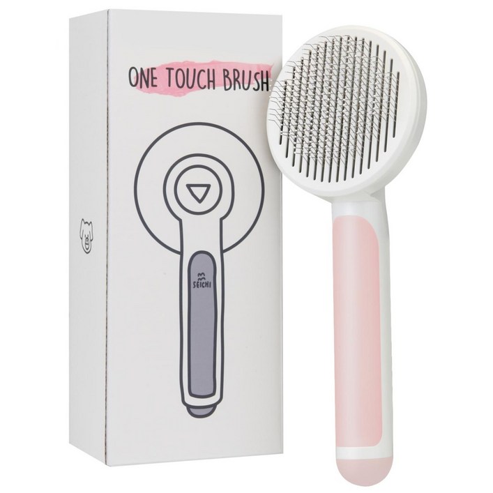 세이치 반려동물 원터치 브러쉬 203 x 82 x 60 mm SIC-201, 핑크, 1개
