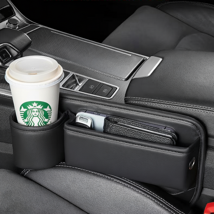 유틸리티룸 자동차 사이드 포켓 컵홀더 틈새 수납, 블랙운전석, 1개