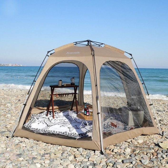 빅스페이스 원터치텐트 56인 특대형 다용도파우치구성, 오트베이지