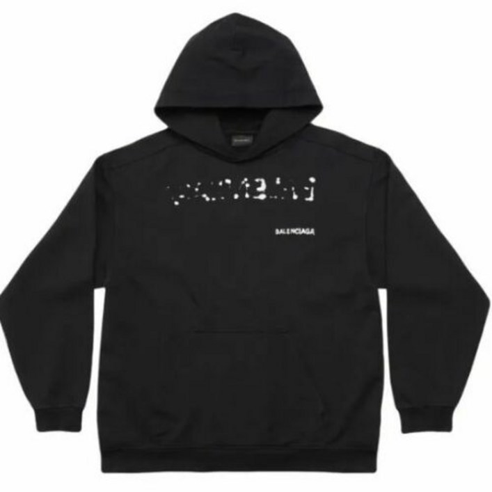 발렌시아가 명품국내 23FW 578135 TOVO6 1070 핸드 드로잉 로고 후드 티셔츠