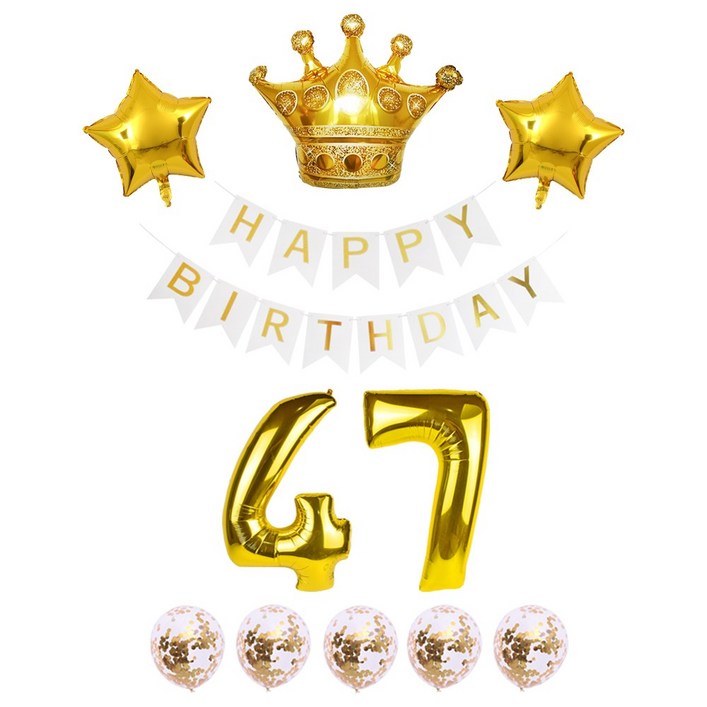 생일 가랜드 대형 숫자풍선 생일파티 화이트 세트 리본 왕관 하트 스타 은박풍선 파티용품 [에브리띵스마일] 1223, 1세트, 화이트 47