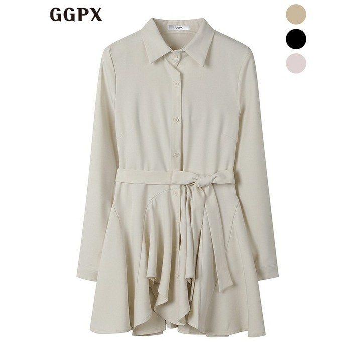 GGPX 카라넥 러플 미니 리본 원피스 GP2OP039F