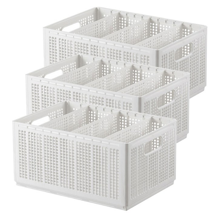 엔씨씨 단단한 접이식 칸칸이 옷정리 트레이 3p