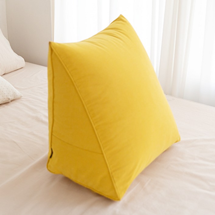 쿠션이야기 오래가는 삼각 등쿠션, 옐로우