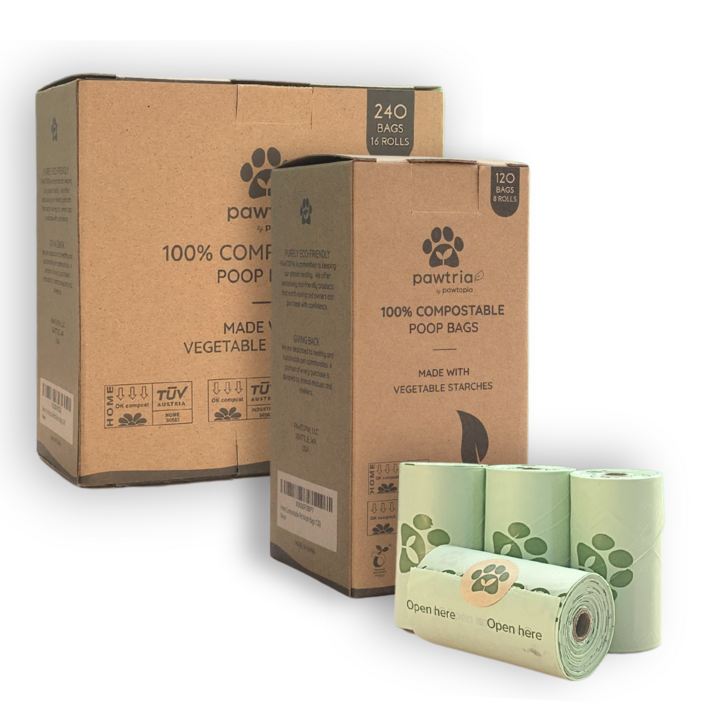 포트리아 파우토피아 생분해 배변봉투 360매 인증서 친환경 강아지 풉백 고양이 똥츄 두꺼운 애견 똥봉투 무향 반려견 응가 푸푸백 리필용 옥수수전분 똥비닐, 1박스, 360개입