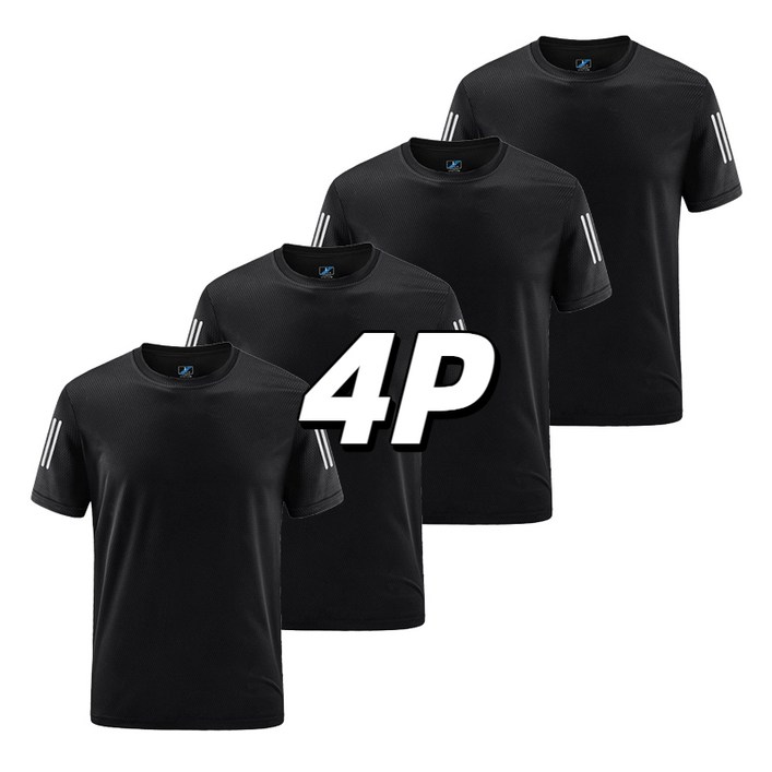 남자 기능성 반팔티셔츠 스판 쿨티 4P 티셔츠 남녀공용 여름용 tanlz-119