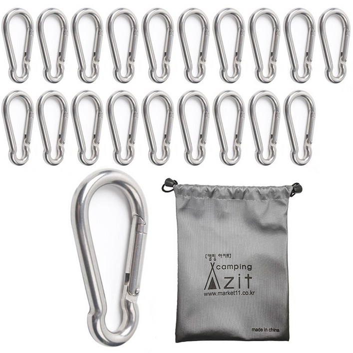캠핑 아지트 탄소강 Carbon Steel 강철 비너  방수 주머니