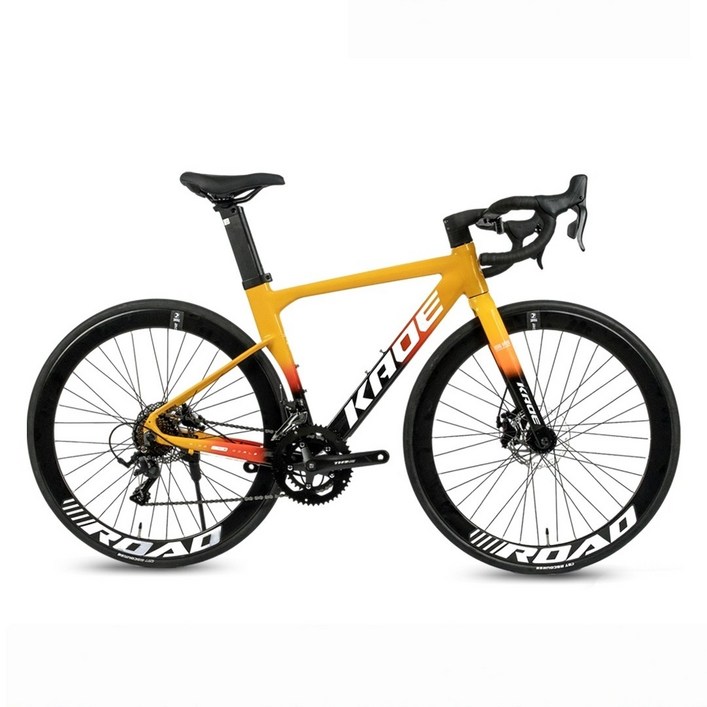 로드자전거 700C 입문용 사이클 바이크 출퇴근 추천 풀인터널 로드자전거 디스크 브레이크, 1개, 164cm, 옐로우 18단 L-TWOO R5 기계식디스크브레이크