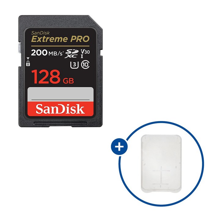 샌디스크 익스트림 프로 SD메모리카드 Extreme PRO UHSI 128GB SD카드 케이스, 1개, 128GB 샌디스크 익스트림 프로 SD메모리카드 Extreme PRO UHSI 128GB SD카드 케이스, 1개, 128GB