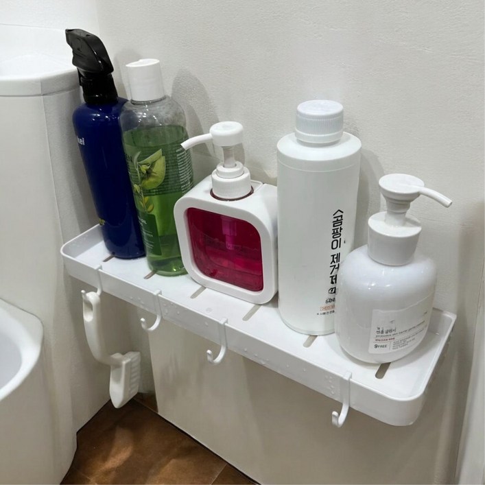 트렌드렛 무타공 욕실 물빠짐 세제선반 일자형 정리대