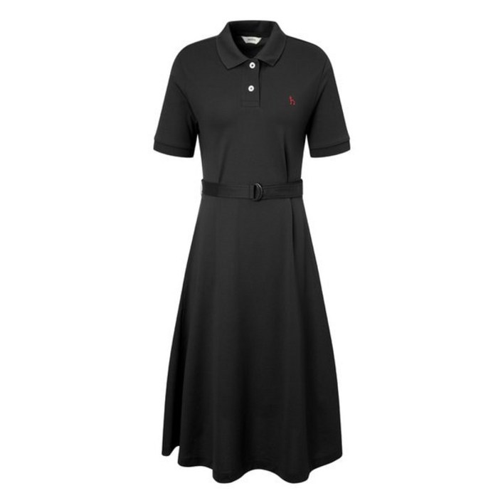 백화점정품 헤지스레이디스 원피스 25SS A라인 클래식 반소매피케 블랙 HSDR5BC31BK