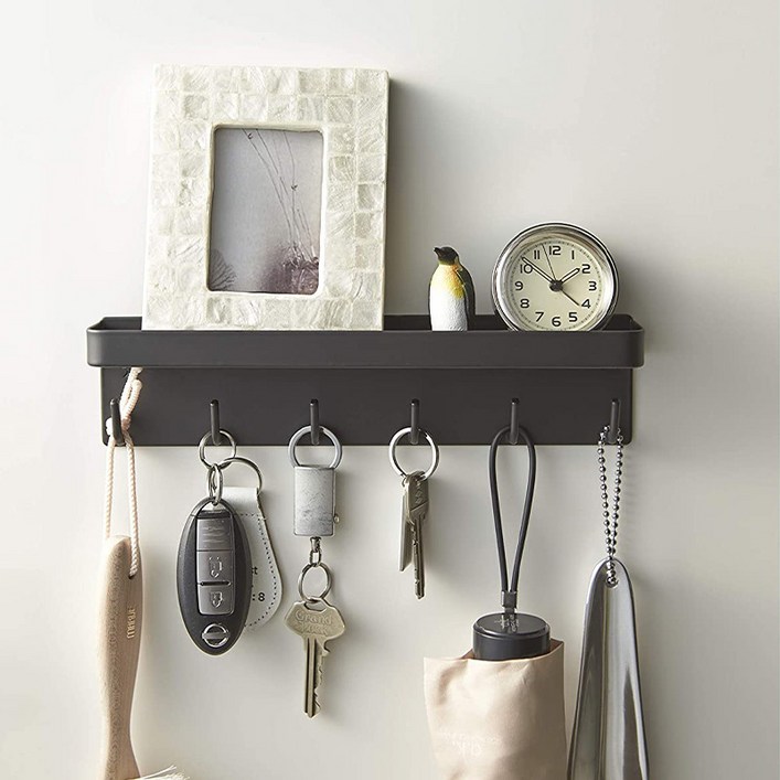 현관 부착형 마그네틱 자석선반 소품 마스크걸이 후크