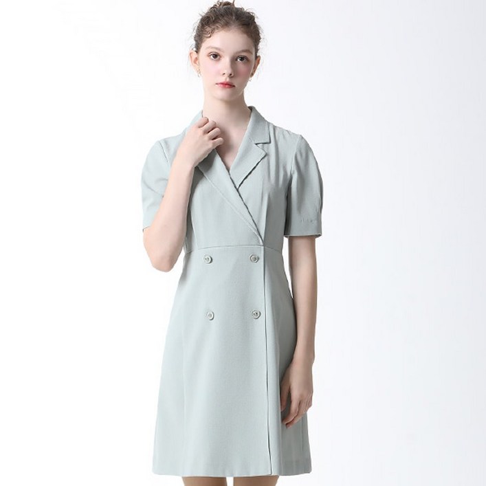 리스트 더블 브레스트 슬림 원피스  택가격  238000원