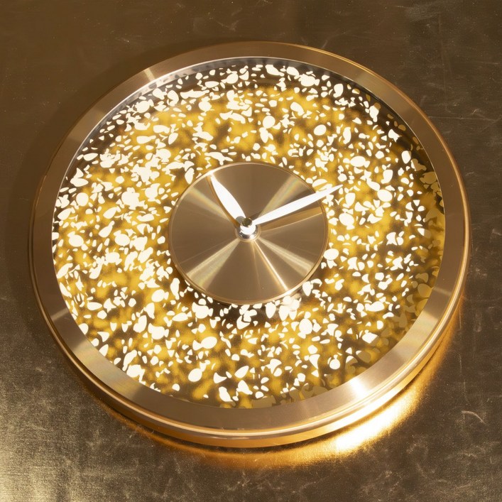 디클로 명품 무소음 무타공 벽시계 사무실 거실 인테리어, 골드