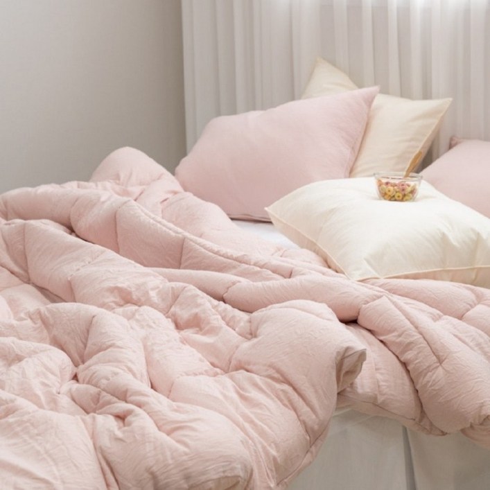 이부자리 차렵이불 베개 세트 침구 커버 제작 4컬러 마이크로화이바 사계절