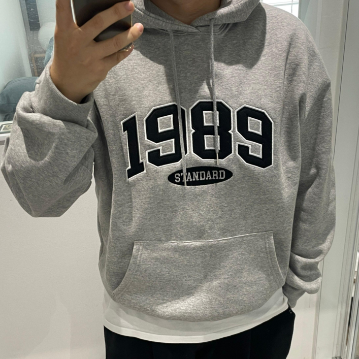 [당일출고/정품] 1989스탠다드 1989자수 후드티 (그레이/네이비)
