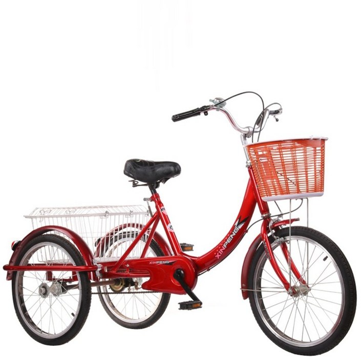 노인용 세발 자전거 어른 중년 성인 엄마 장보기 교통 노인을위한 삼륜자전거, B 5446388505