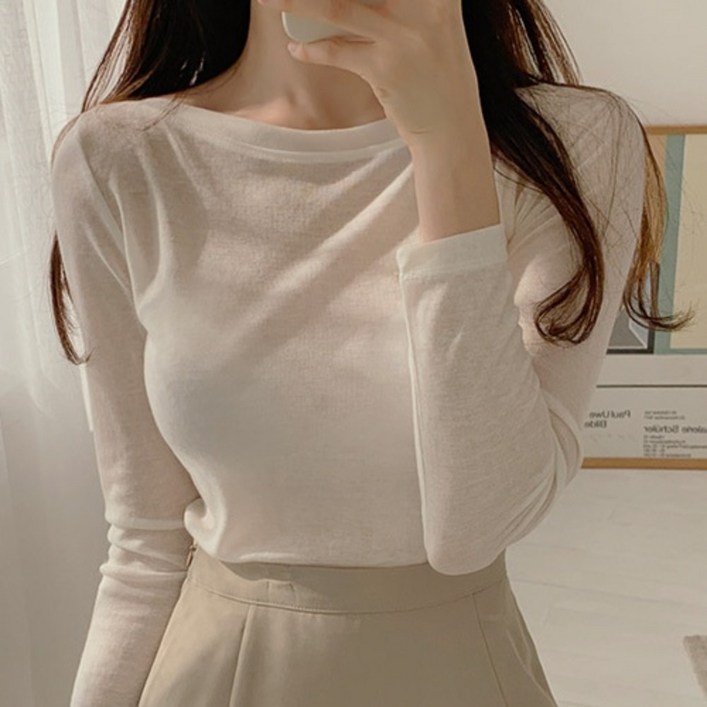 입술넥티셔츠  슬림핏 입술 긴팔 티셔츠