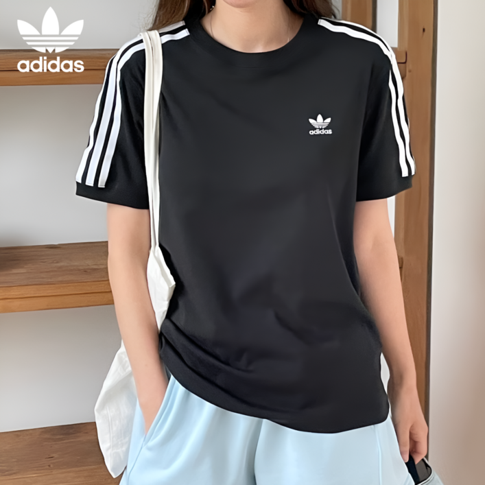 아디다스 반팔티 여성 3S 티셔츠 아디컬러 여름 블랙 면티