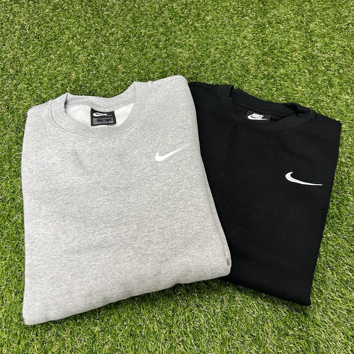 [매장정품] 나이키 NIKE 팀 클럽 스우시 로고 맨투맨 기모 블랙 그레이 커플티