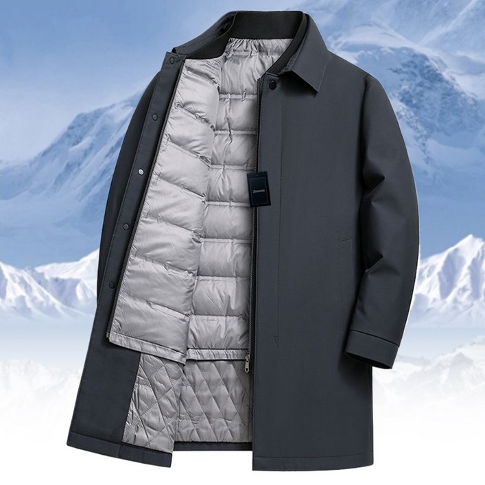 Zenaris 중년 남자 패딩 블레이저 카라넥 정장 하프패딩 트렌치 누빔 코트