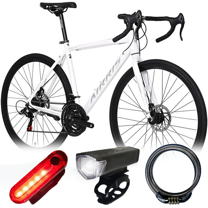 2025 프로마스터 에어리스 R2.1D 700C 시마노21단 입문용 로드자전거 디스크 완조립 사은품, R2.1D 화이트(신장:155~170cm), 1개, 430cm