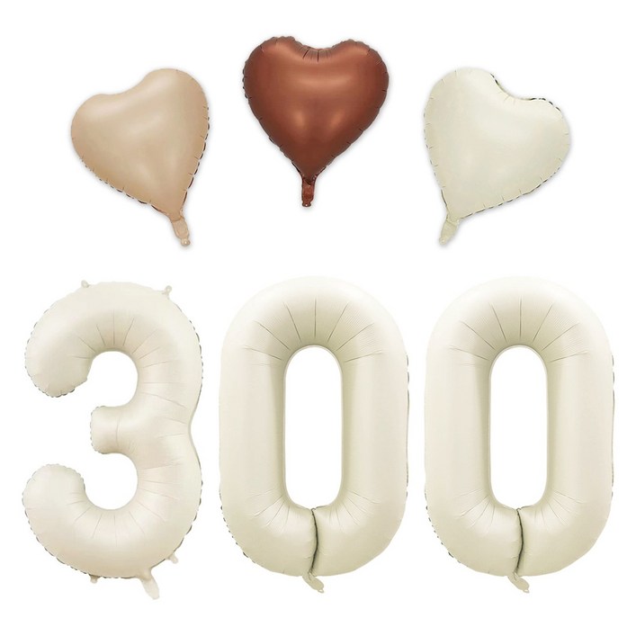 [해피쏘굿] 40인치 대형 크림숫자(100~900일)+하트풍선세트