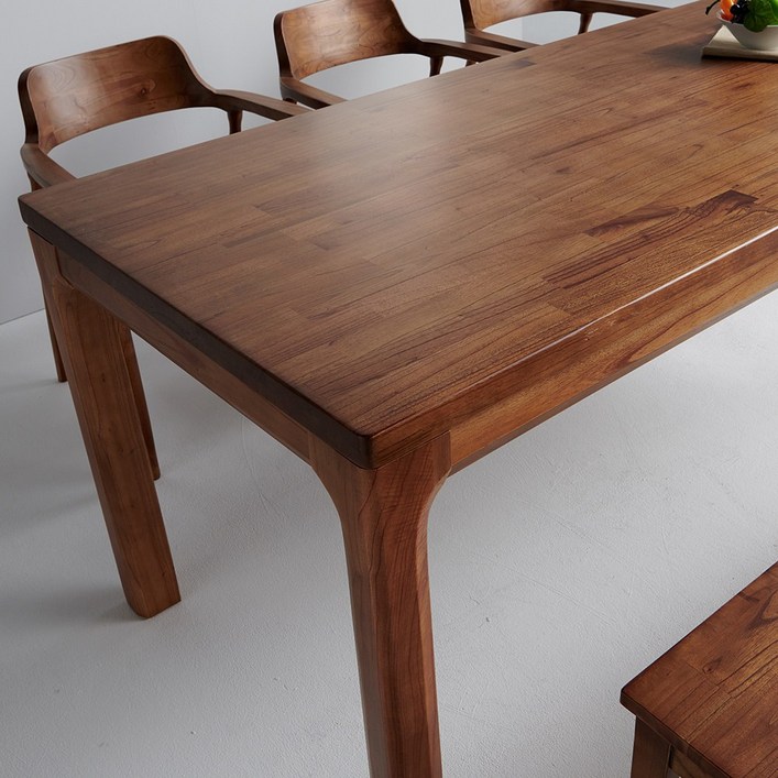 빈펄가구 참죽나무 원목 식탁 테이블 4인 6인 카페테이블 1400 1900, 월넛, 4인용