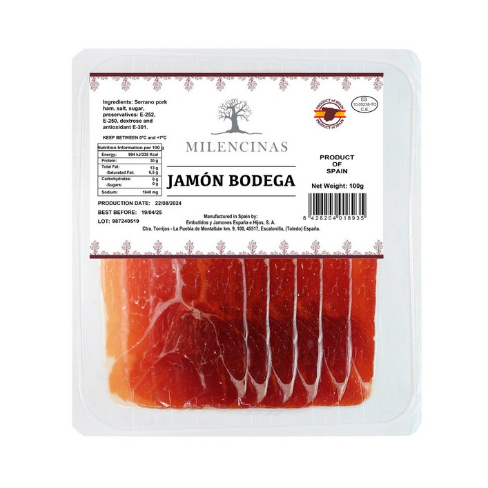 [임박할인] 밀렌시나 하몽 세라노 슬라이스 100g (9개월숙성) / 유통기한 2025년 9월 17일