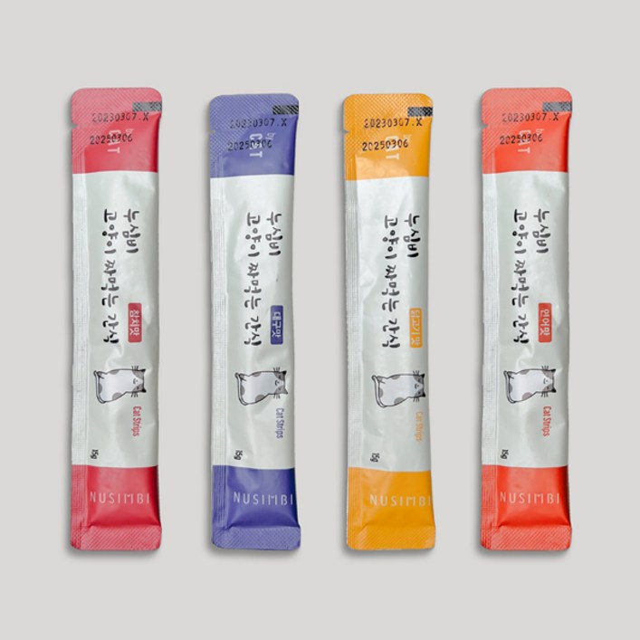 누심비 고양이 짜먹는 간식 길고양이 대용량 15g 3가지맛 90개