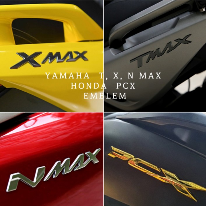 야마하 T X N MAX 혼다 PCX 이니셜 엠블럼 바이크 스쿠터 엠블럼, 골드, 1개