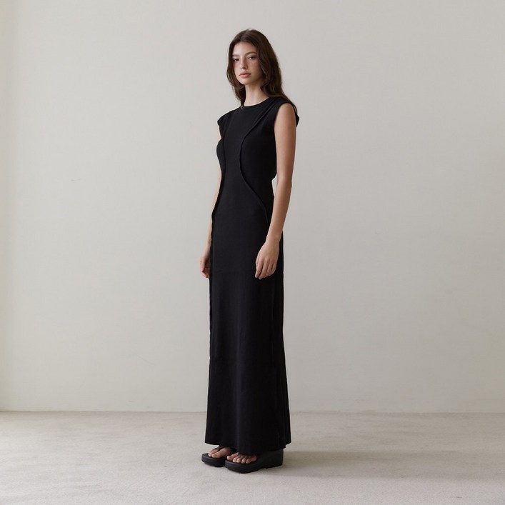 RVIS cutting maxi dresses black RVIS cutting maxi dresses black