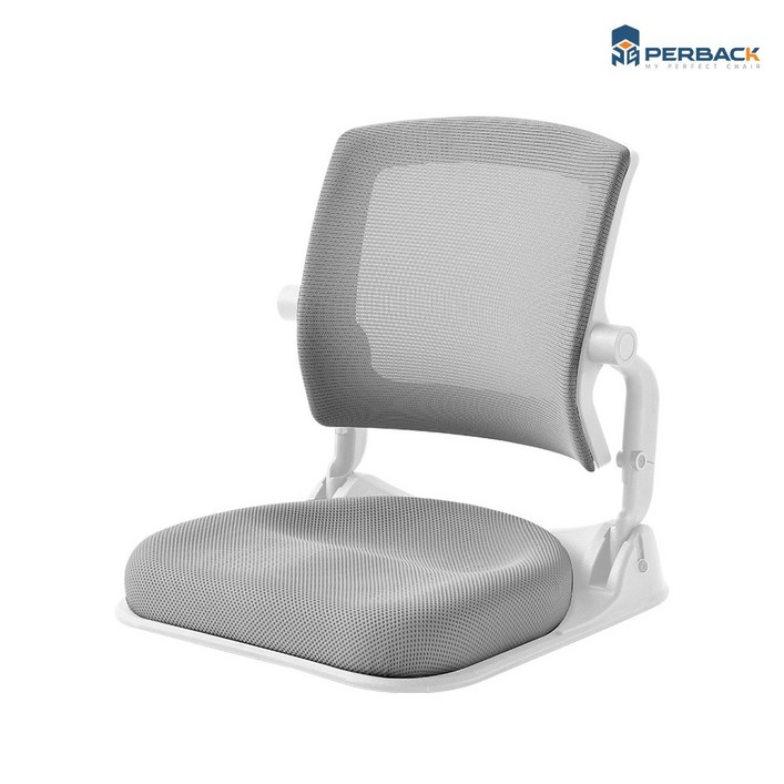 퍼백 PBL1503 브리즈백 화이트 프레임 접이식 휴대용 좌식의자 일식집 다다미방 허리 편안한 바닥의자, 원톤 그레이