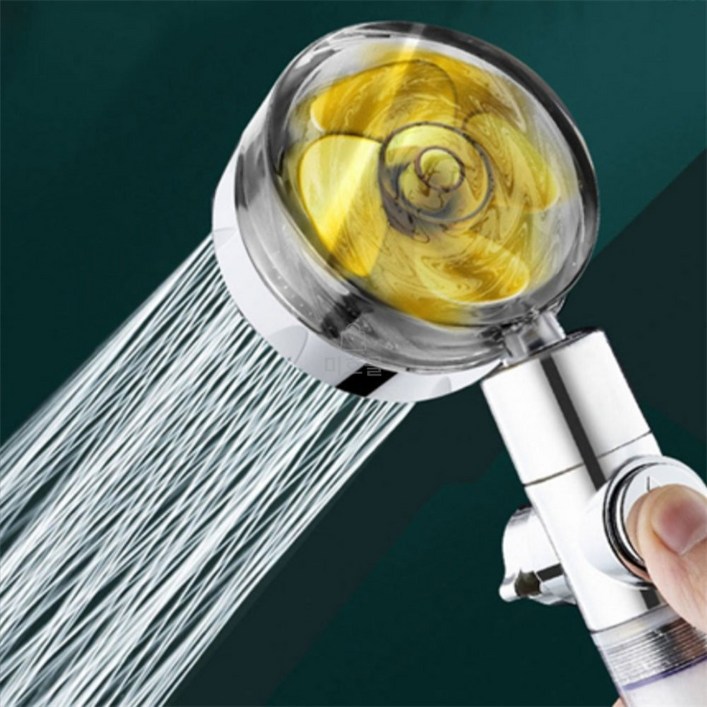 강력한 회전물줄기 수압상승 토네이도 샤워헤드 절수 필터 샤워기