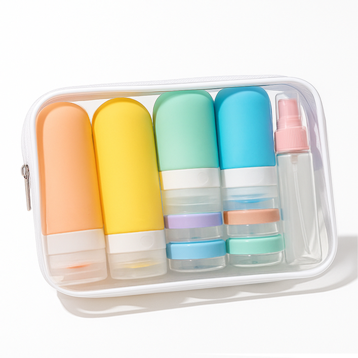 리아품 휴대용 여행용 공병 올인원 세트,파우치 포함, 1개, 올인원세트